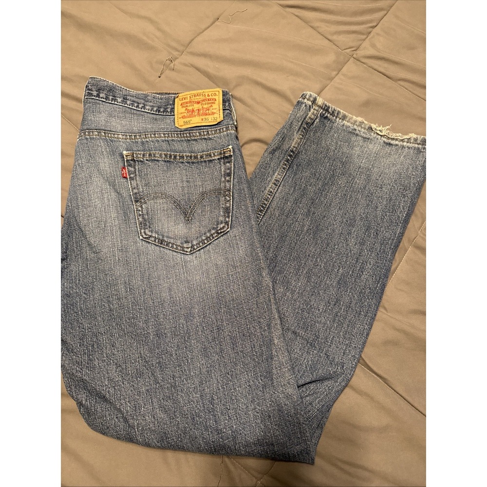VTG Y2K Levi's 569 Loose Straight 36x32 (FITS 40x32) Jeans Baggy Skater